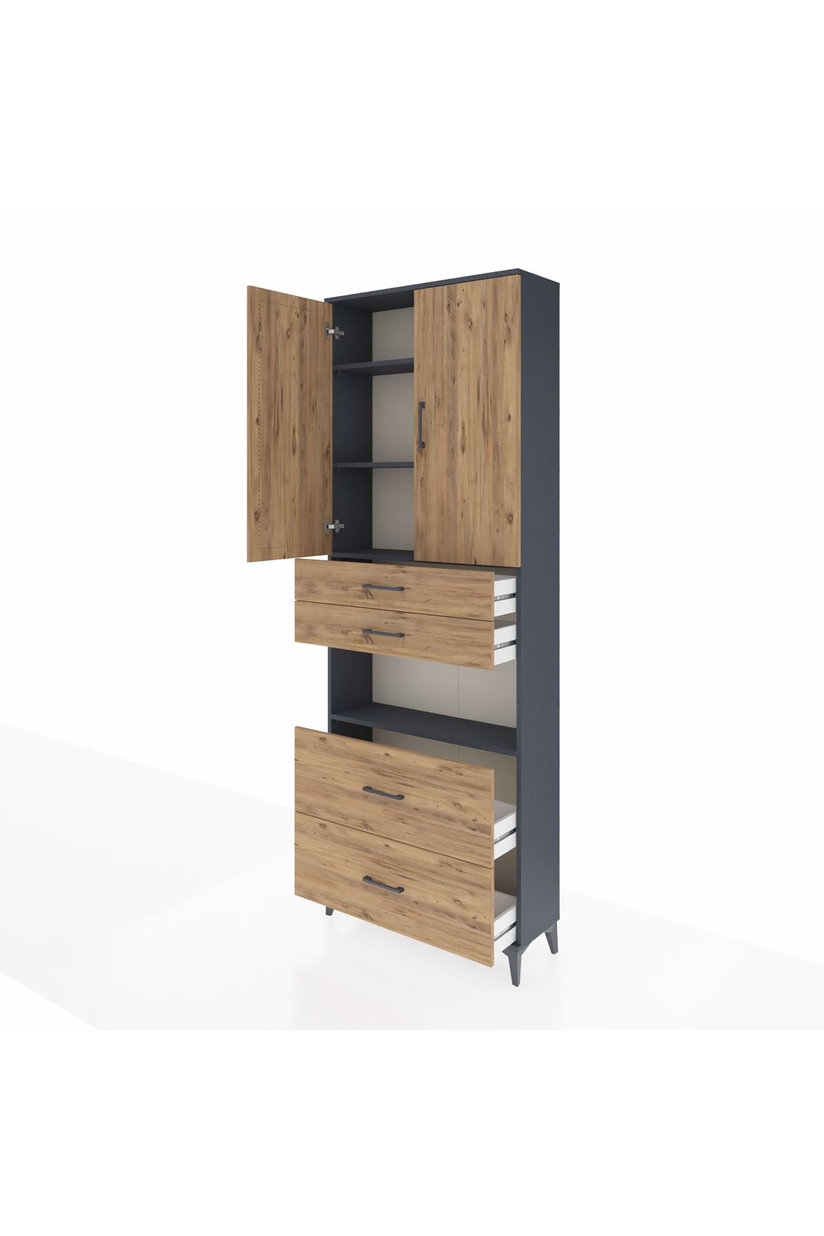 Arges Dolap 4 Raflı 4 Çekmeceli 2 Kapaklı 88x30x243 - S33M139V6A