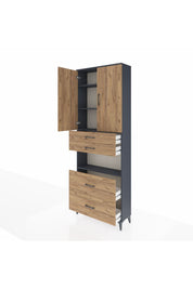 Arges Dolap 4 Raflı 4 Çekmeceli 2 Kapaklı 88x30x243 - S33M139V6A