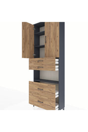 Arges Dolap 4 Raflı 4 Çekmeceli 2 Kapaklı 88x30x243 - S33M139V6A