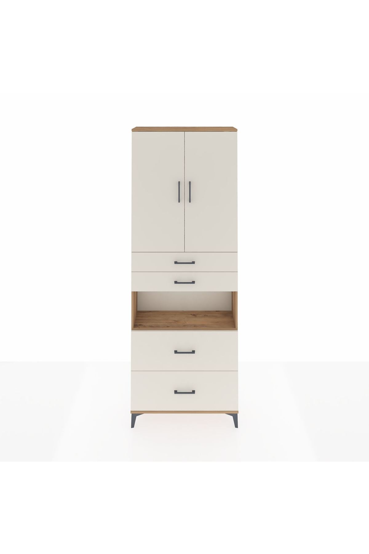 Arges Dolap 4 Raflı 4 Çekmeceli 2 Kapaklı 88x30x243 - S33M139V7A