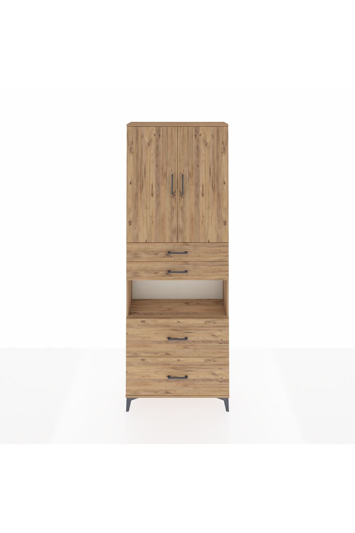 Arges Dolap 4 Raflı 4 Çekmeceli 2 Kapaklı 88x30x243 - S33M139V9A