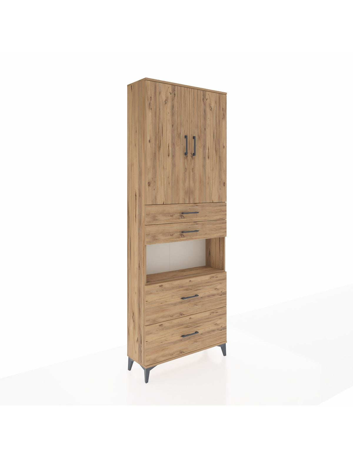 Arges Dolap 4 Raflı 4 Çekmeceli 2 Kapaklı 88x30x243 - S33M139V9A