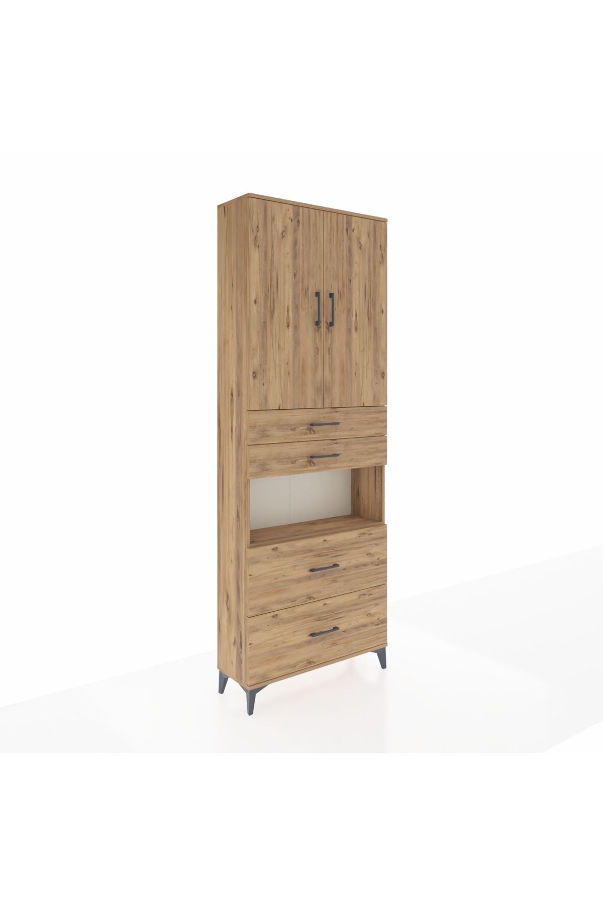Arges Dolap 4 Raflı 4 Çekmeceli 2 Kapaklı 88x30x243 - S33M139V9A