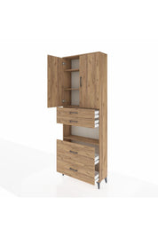 Arges Dolap 4 Raflı 4 Çekmeceli 2 Kapaklı 88x30x243 - S33M139V9A