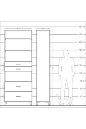 Arges Dolap 4 Raflı 4 Çekmeceli 88x30x243 - S33M140V6A