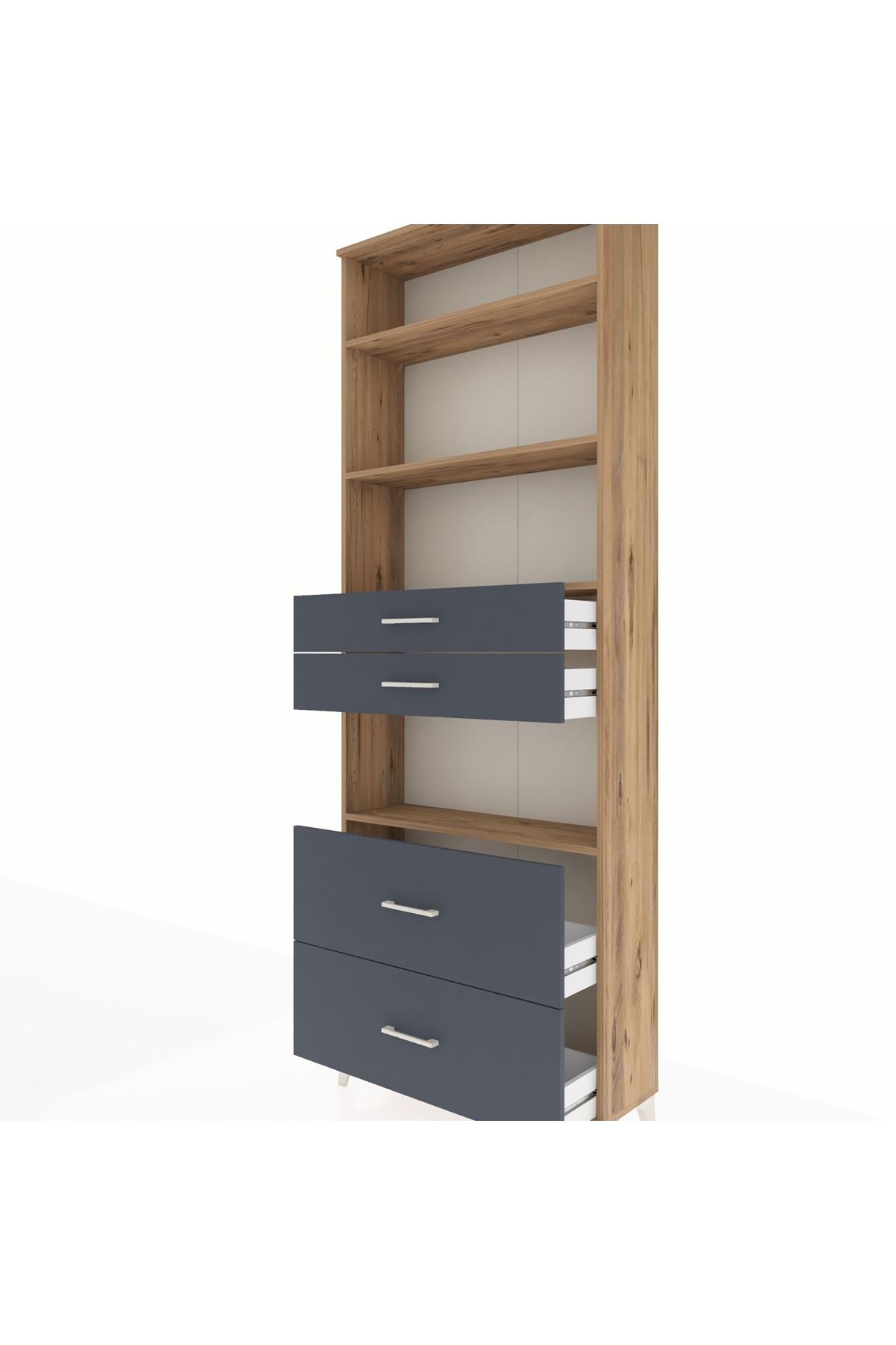Arges Dolap 4 Raflı 4 Çekmeceli 88x30x243 - S33M140V8A