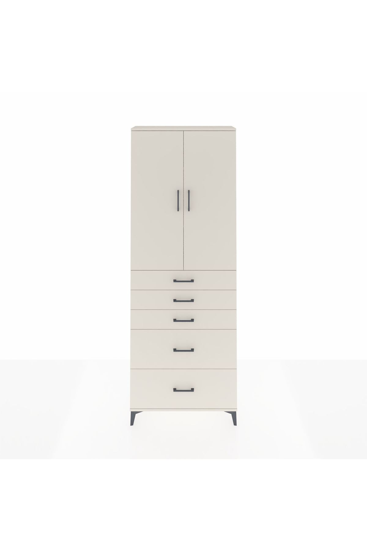 Arges Dolap 3 Raflı 5 Çekmeceli 2 Kapaklı 88x30x243 - S33M141V1A
