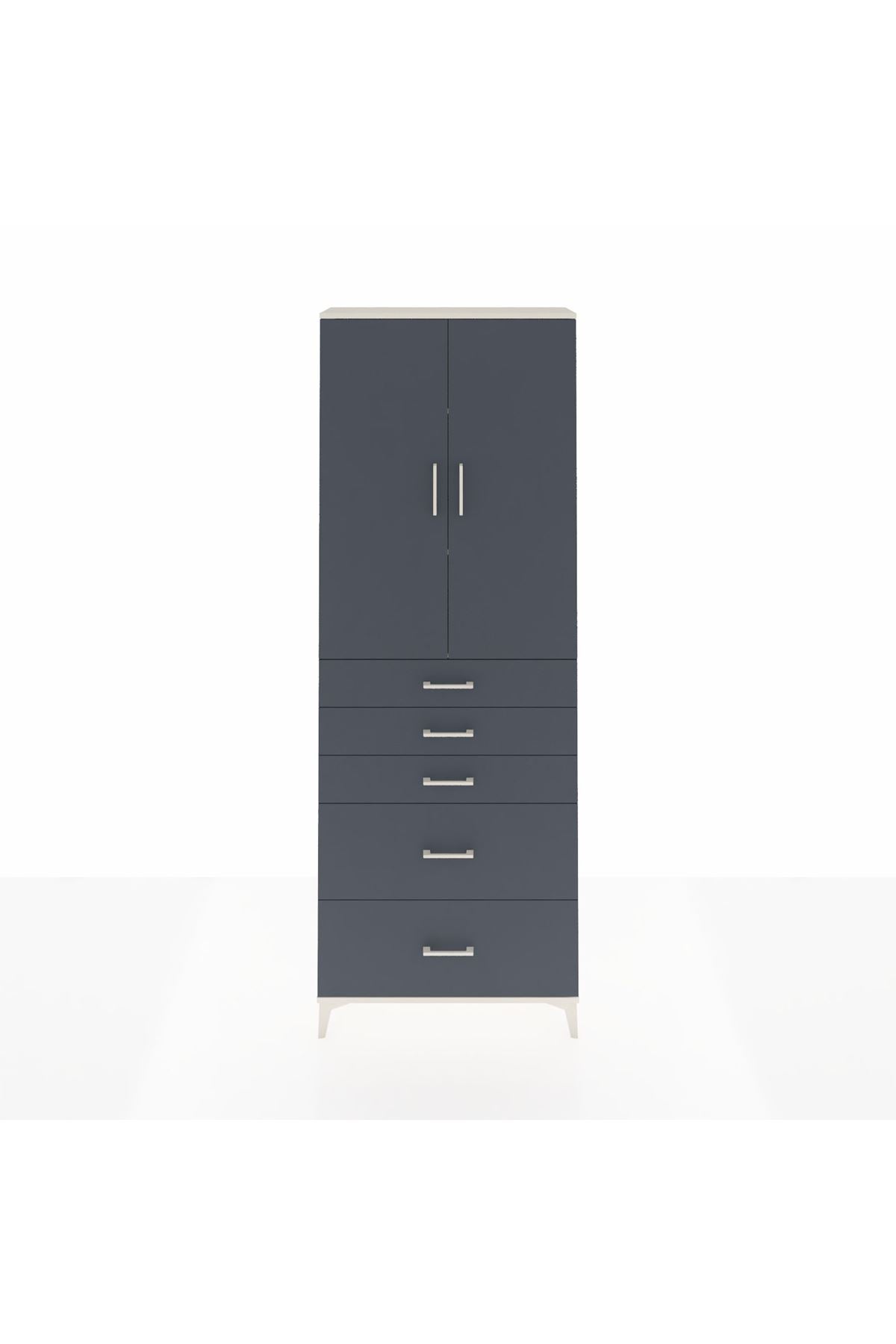 Arges Dolap 3 Raflı 5 Çekmeceli 2 Kapaklı 88x30x243 - S33M141V2A