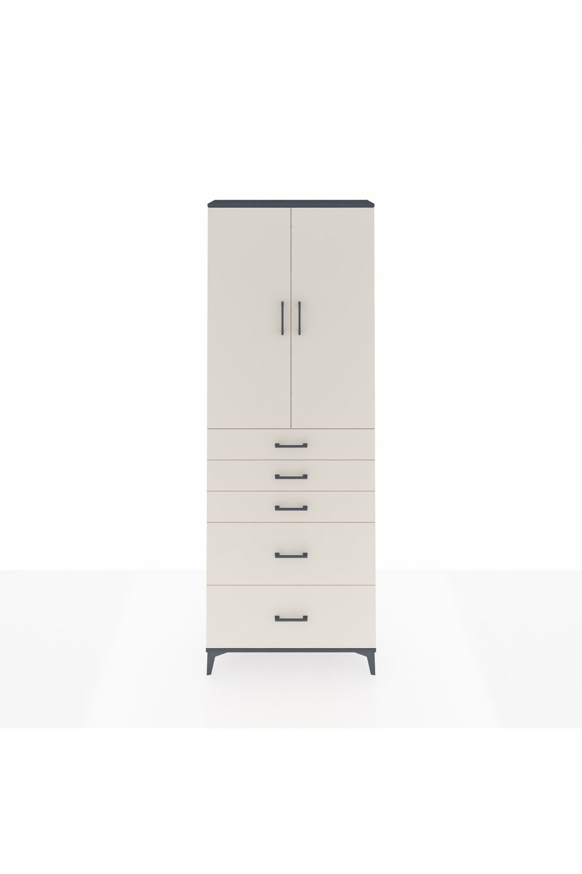Arges Dolap 3 Raflı 5 Çekmeceli 2 Kapaklı 88x30x243 - S33M141V4A
