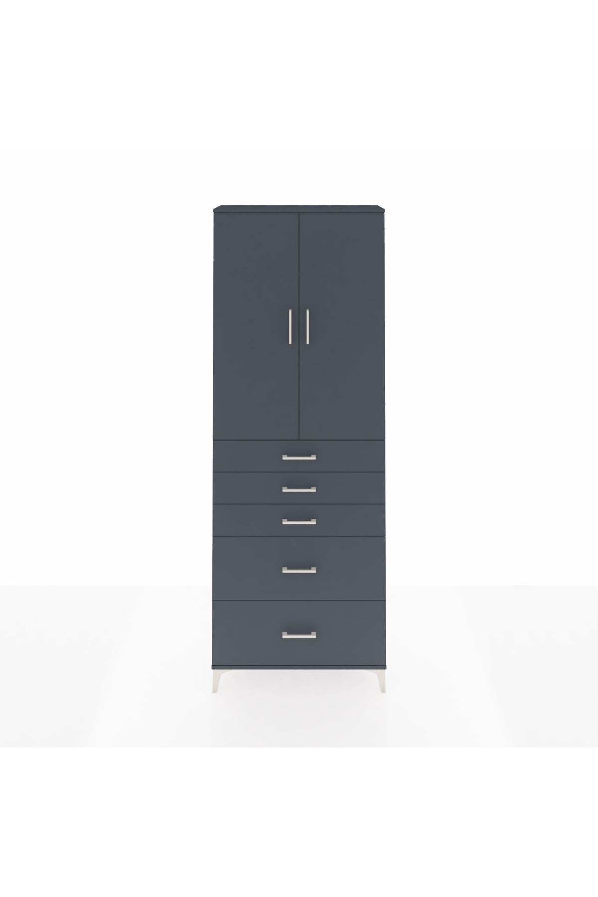 Arges Dolap 3 Raflı 5 Çekmeceli 2 Kapaklı 88x30x243 - S33M141V5A