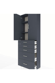 Arges Dolap 3 Raflı 5 Çekmeceli 2 Kapaklı 88x30x243 - S33M141V5A