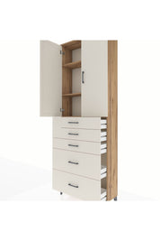 Arges Dolap 3 Raflı 5 Çekmeceli 2 Kapaklı 88x30x243 - S33M141V7A