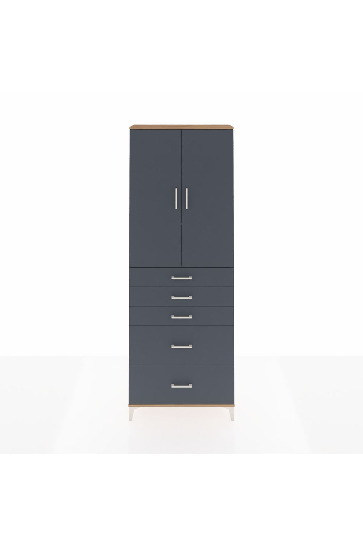 Arges Dolap 3 Raflı 5 Çekmeceli 2 Kapaklı 88x30x243 - S33M141V8A