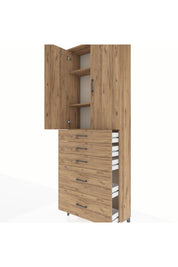 Arges Dolap 3 Raflı 5 Çekmeceli 2 Kapaklı 88x30x243 - S33M141V9A