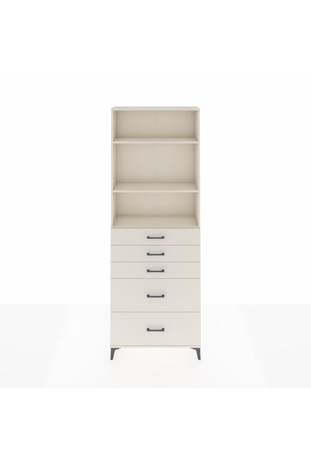 Arges Dolap 3 Raflı 5 Çekmeceli 88x30x243 - S33M142V1A