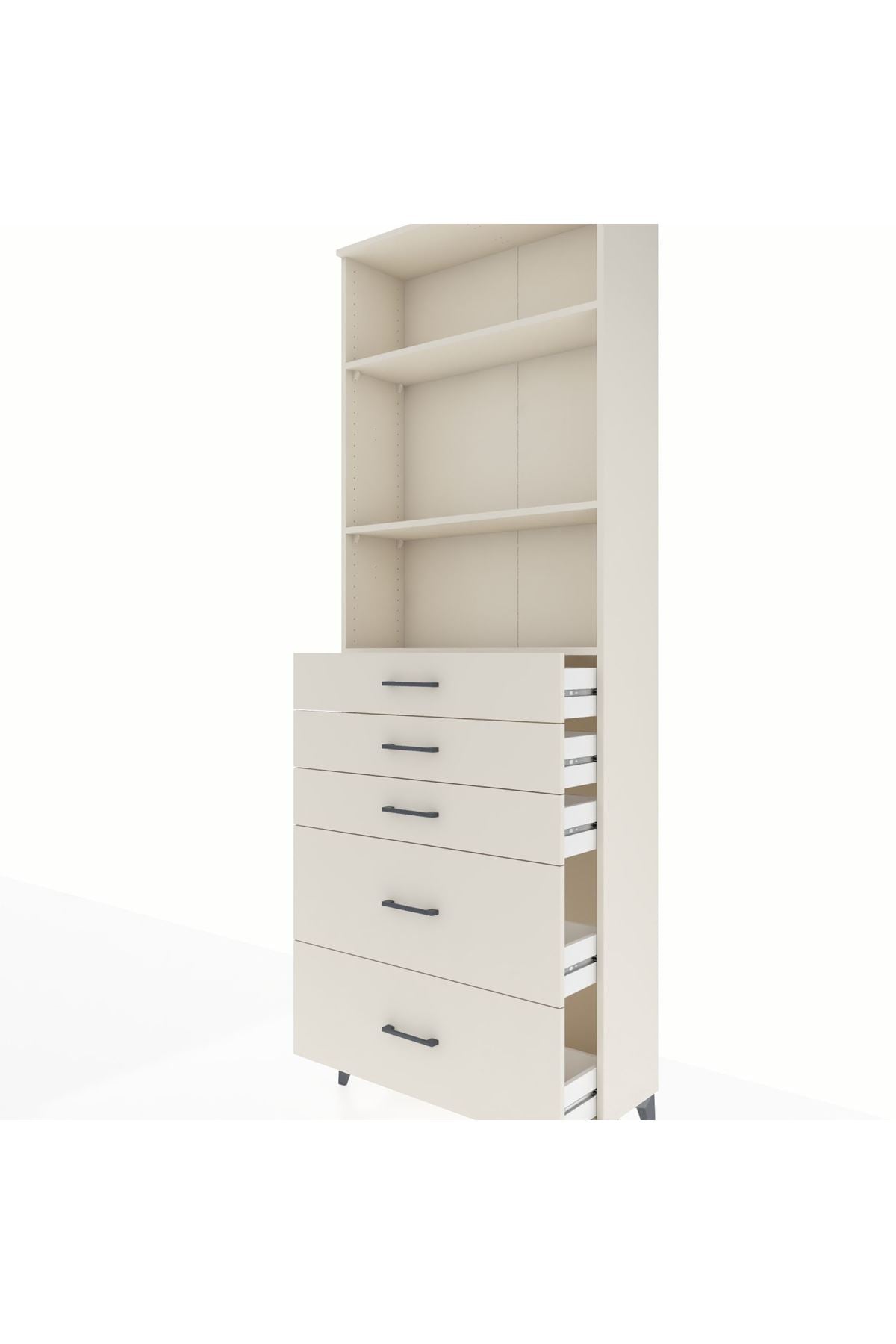 Arges Dolap 3 Raflı 5 Çekmeceli 88x30x243 - S33M142V1A