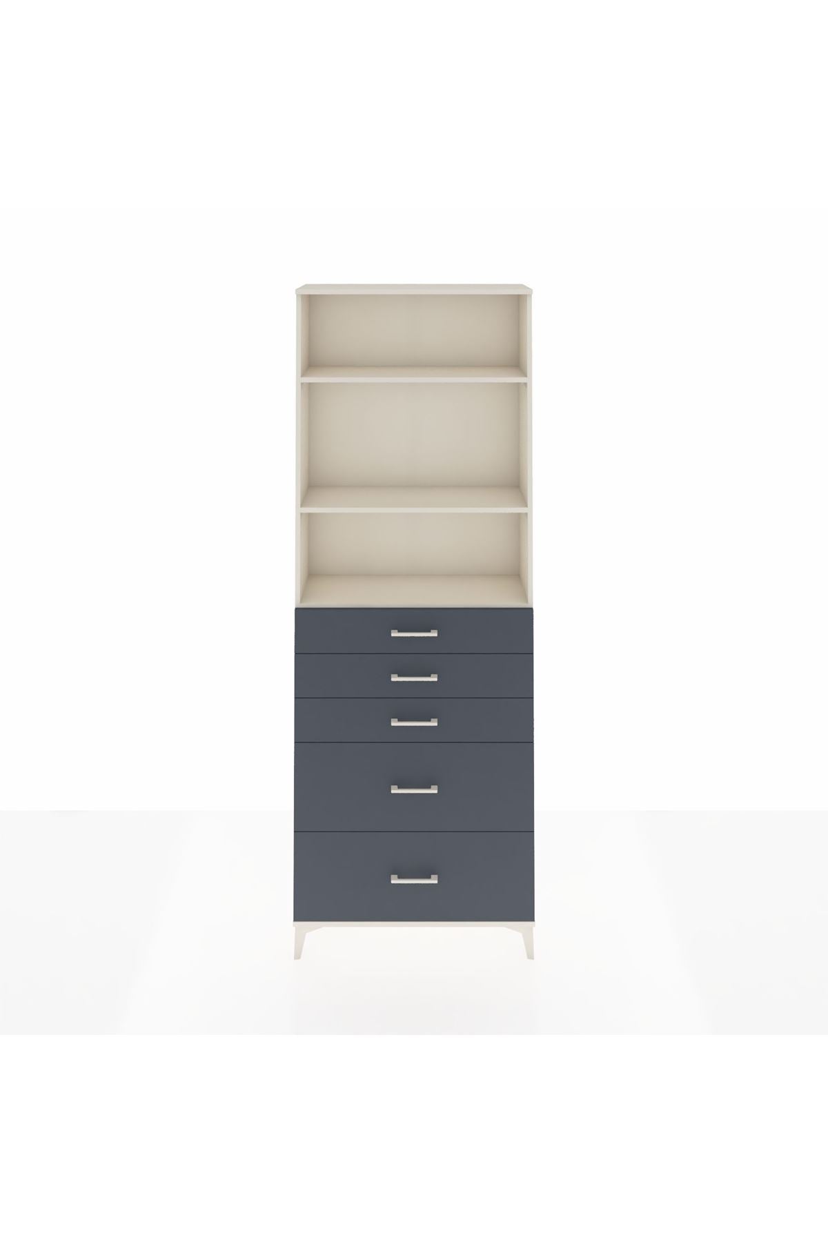 Arges Dolap 3 Raflı 5 Çekmeceli 88x30x243 - S33M142V2A
