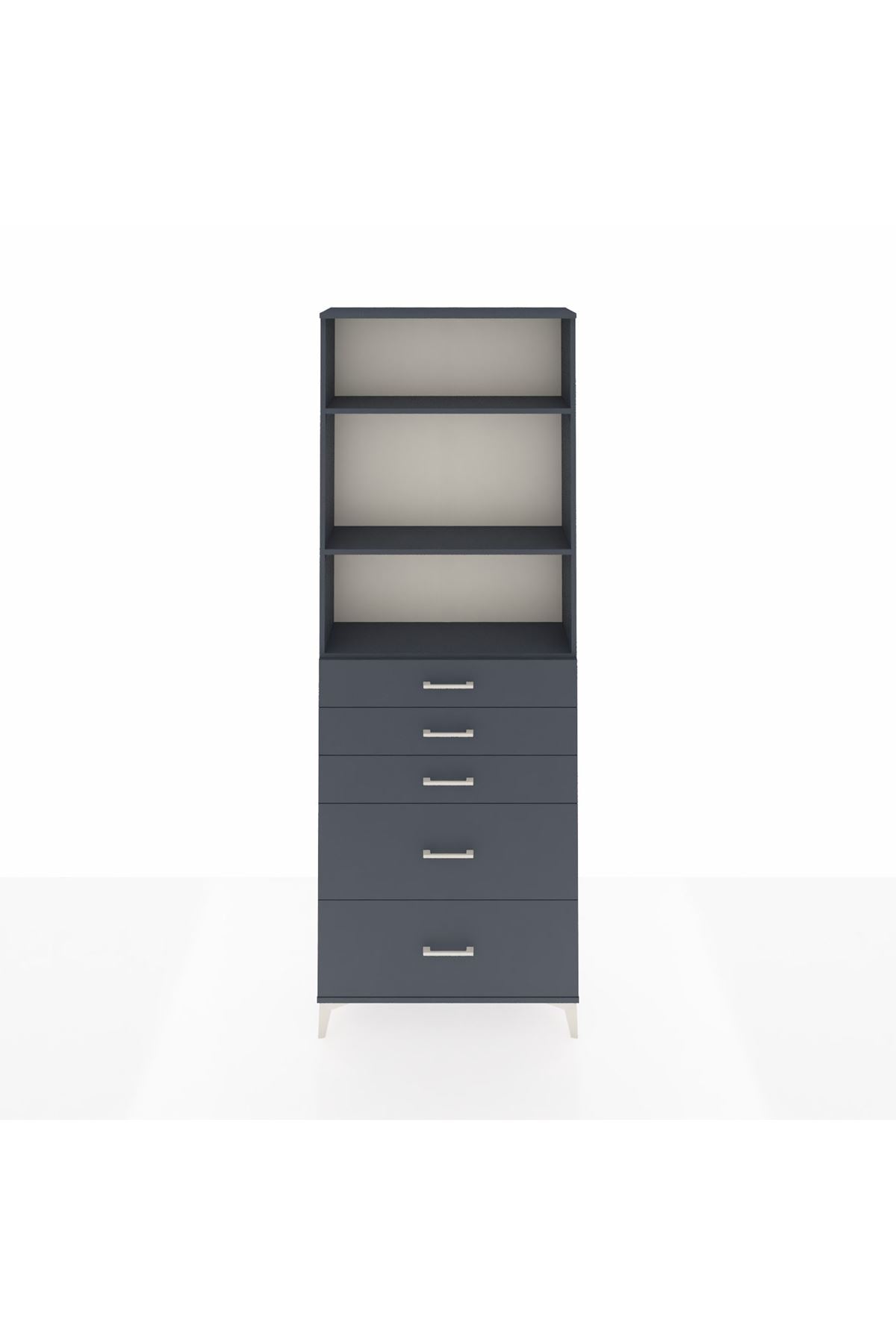 Arges Dolap 3 Raflı 5 Çekmeceli 88x30x243 - S33M142V5A