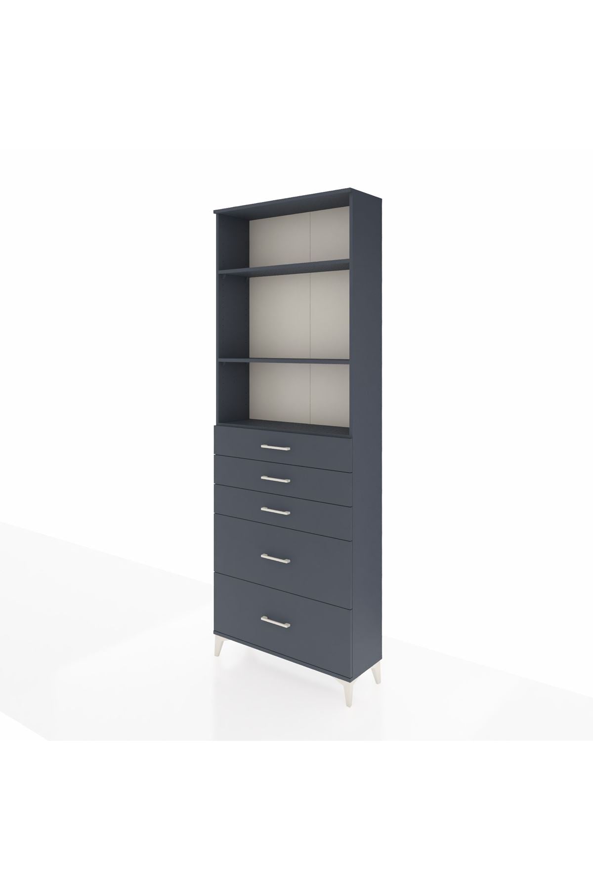 Arges Dolap 3 Raflı 5 Çekmeceli 88x30x243 - S33M142V5A