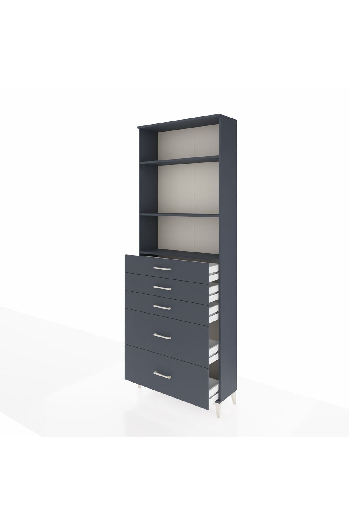 Arges Dolap 3 Raflı 5 Çekmeceli 88x30x243 - S33M142V5A