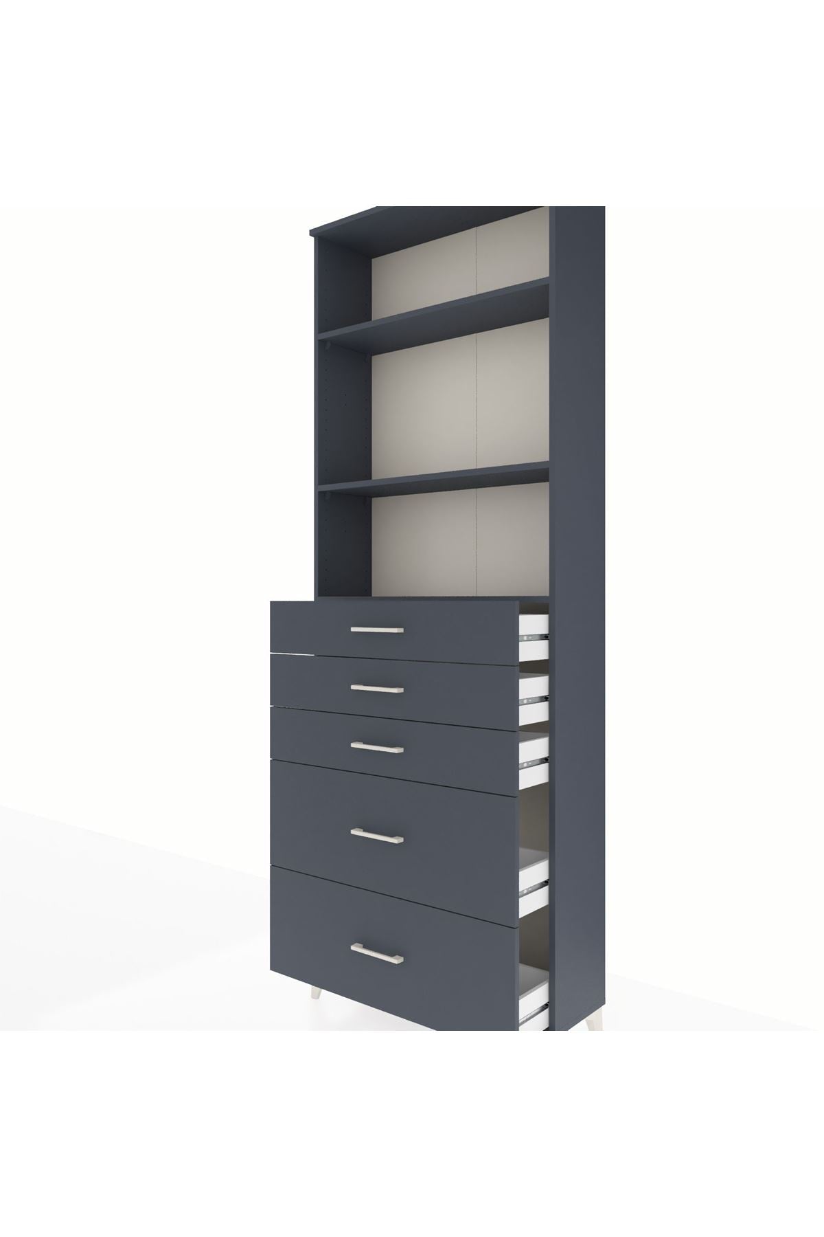 Arges Dolap 3 Raflı 5 Çekmeceli 88x30x243 - S33M142V5A