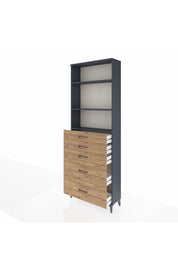 Arges Dolap 3 Raflı 5 Çekmeceli 88x30x243 - S33M142V6A