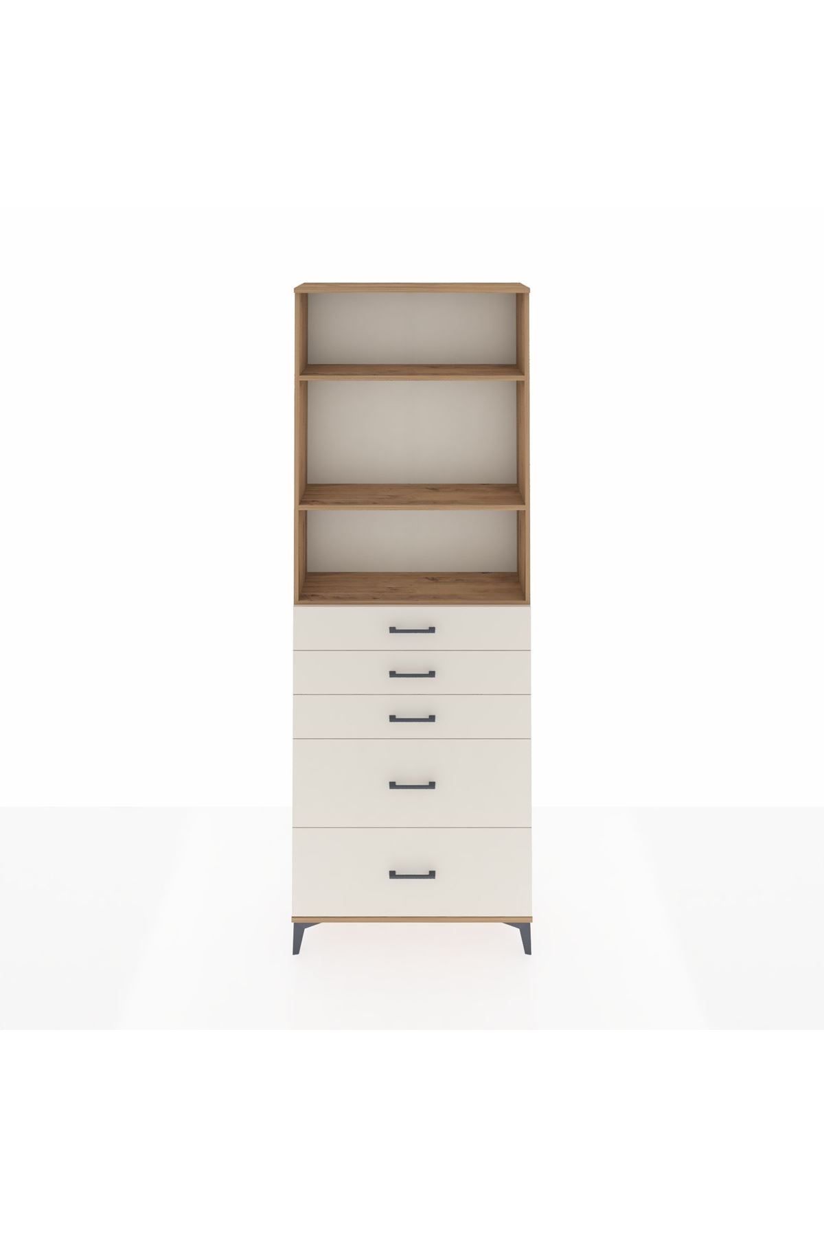 Arges Dolap 3 Raflı 5 Çekmeceli 88x30x243 - S33M142V7A