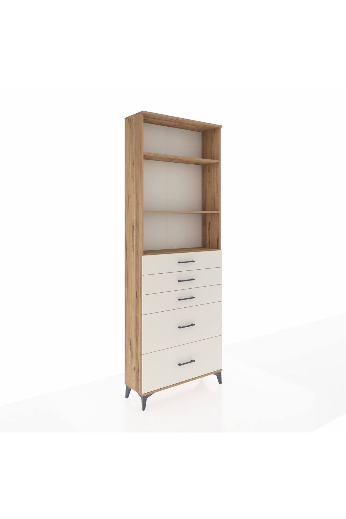 Arges Dolap 3 Raflı 5 Çekmeceli 88x30x243 - S33M142V7A
