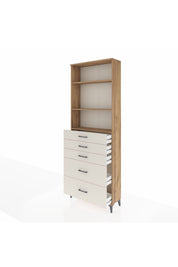 Arges Dolap 3 Raflı 5 Çekmeceli 88x30x243 - S33M142V7A