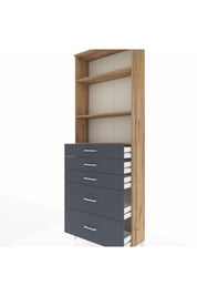 Arges Dolap 3 Raflı 5 Çekmeceli 88x30x243 - S33M142V8A