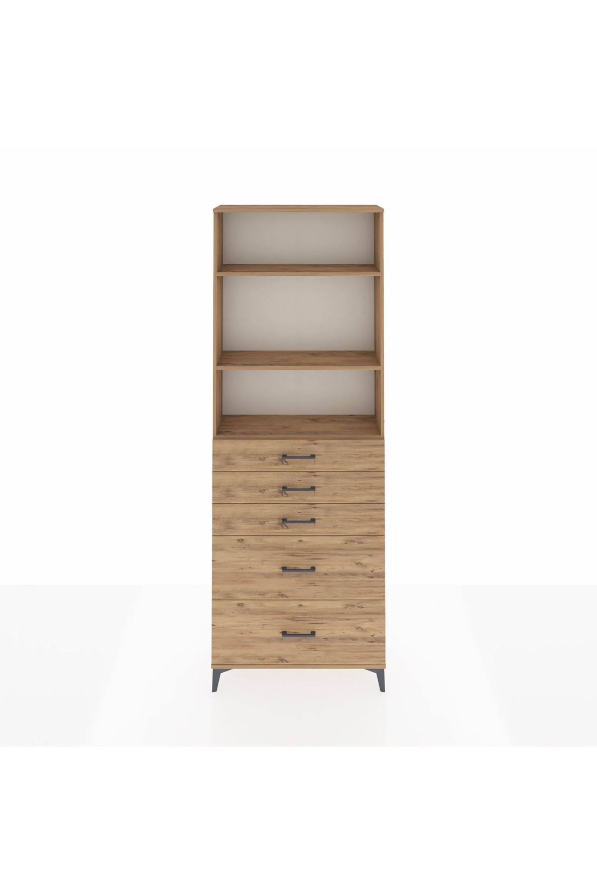Arges Dolap 3 Raflı 5 Çekmeceli 88x30x243 - S33M142V9A