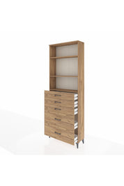 Arges Dolap 3 Raflı 5 Çekmeceli 88x30x243 - S33M142V9A