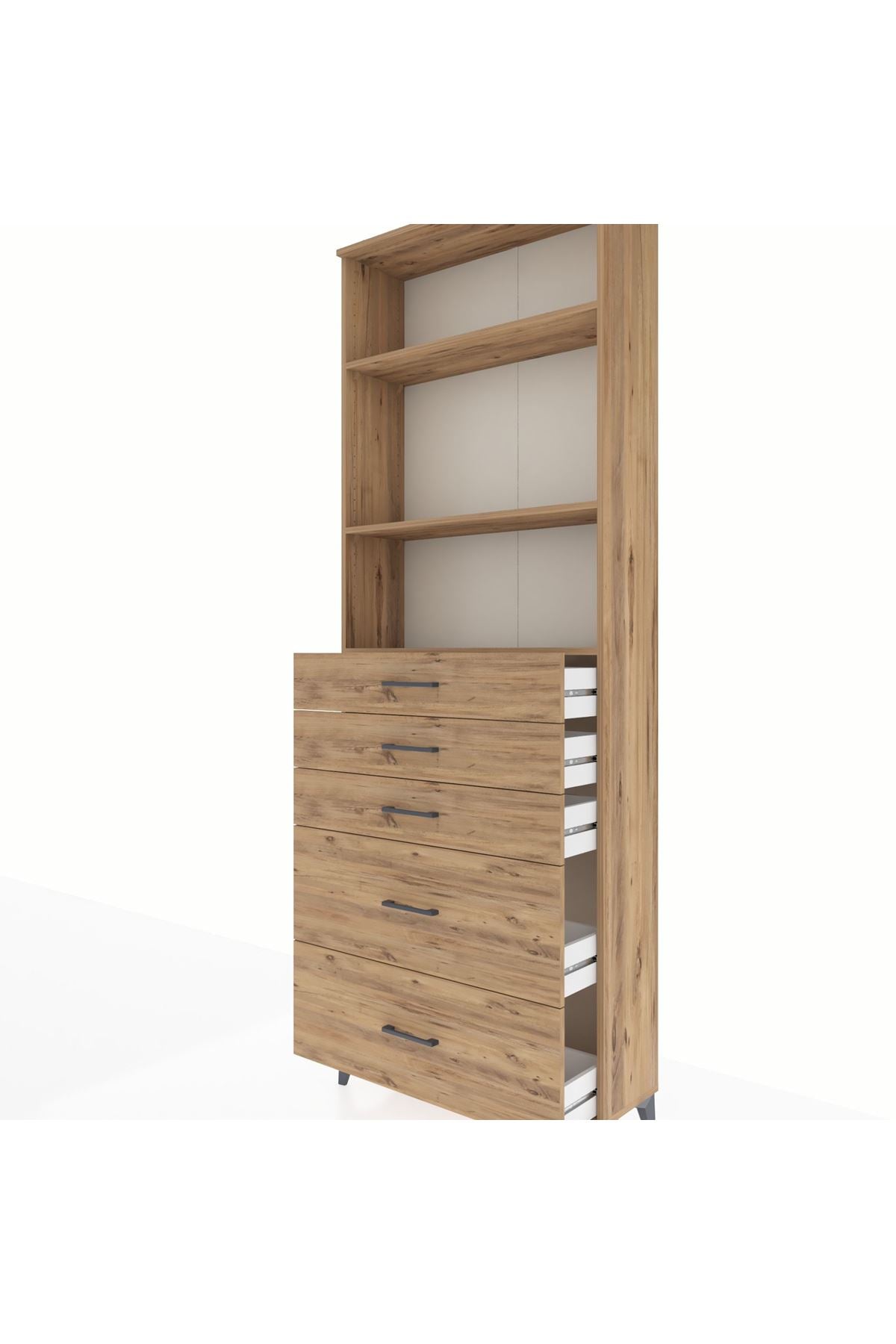Arges Dolap 3 Raflı 5 Çekmeceli 88x30x243 - S33M142V9A