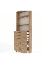 Arges Dolap 3 Raflı 5 Çekmeceli 88x30x243 - S33M142V9A