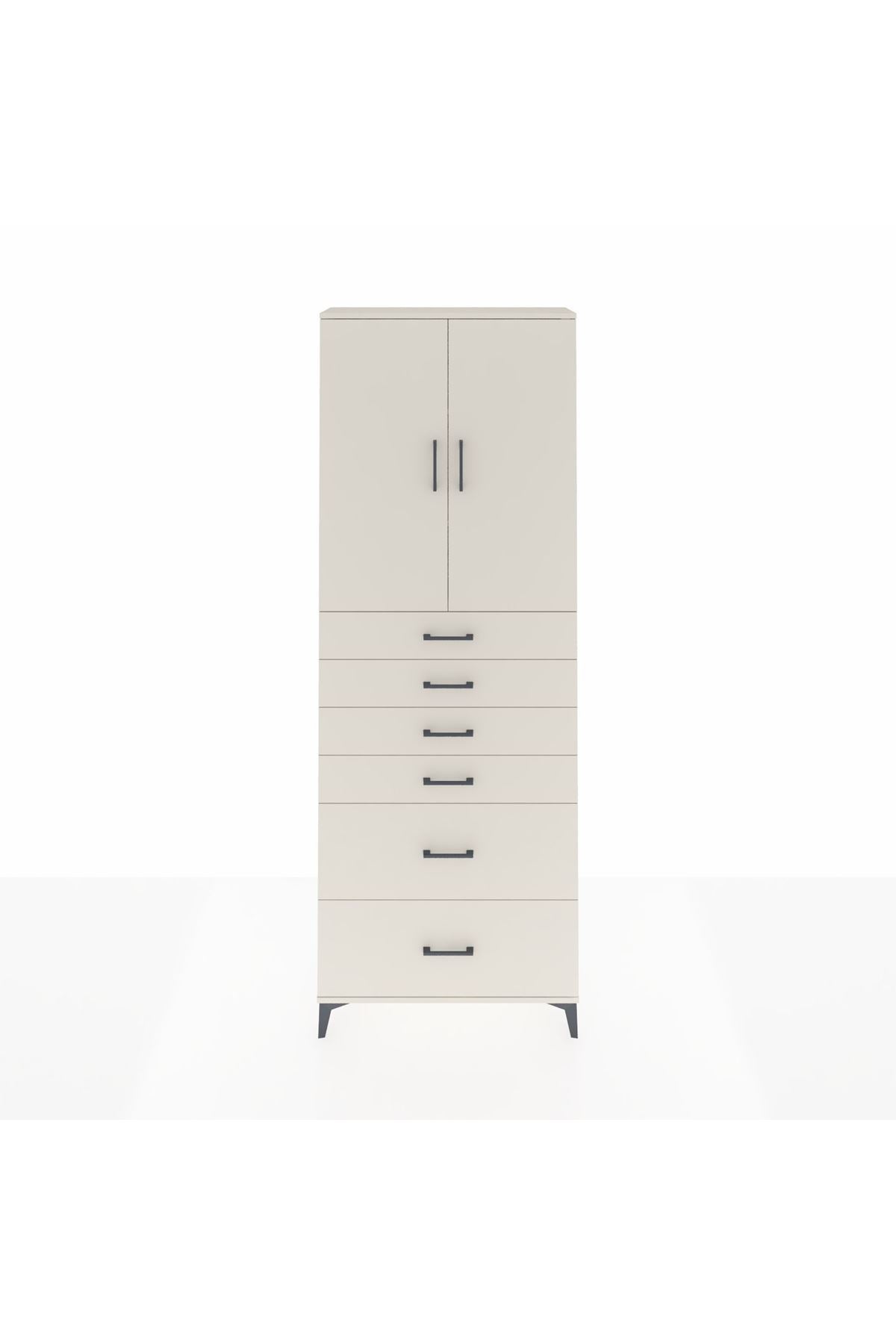 Arges Dolap 3 Raflı 6 Çekmeceli 2 Kapaklı 88x30x243 - S33M143V1A