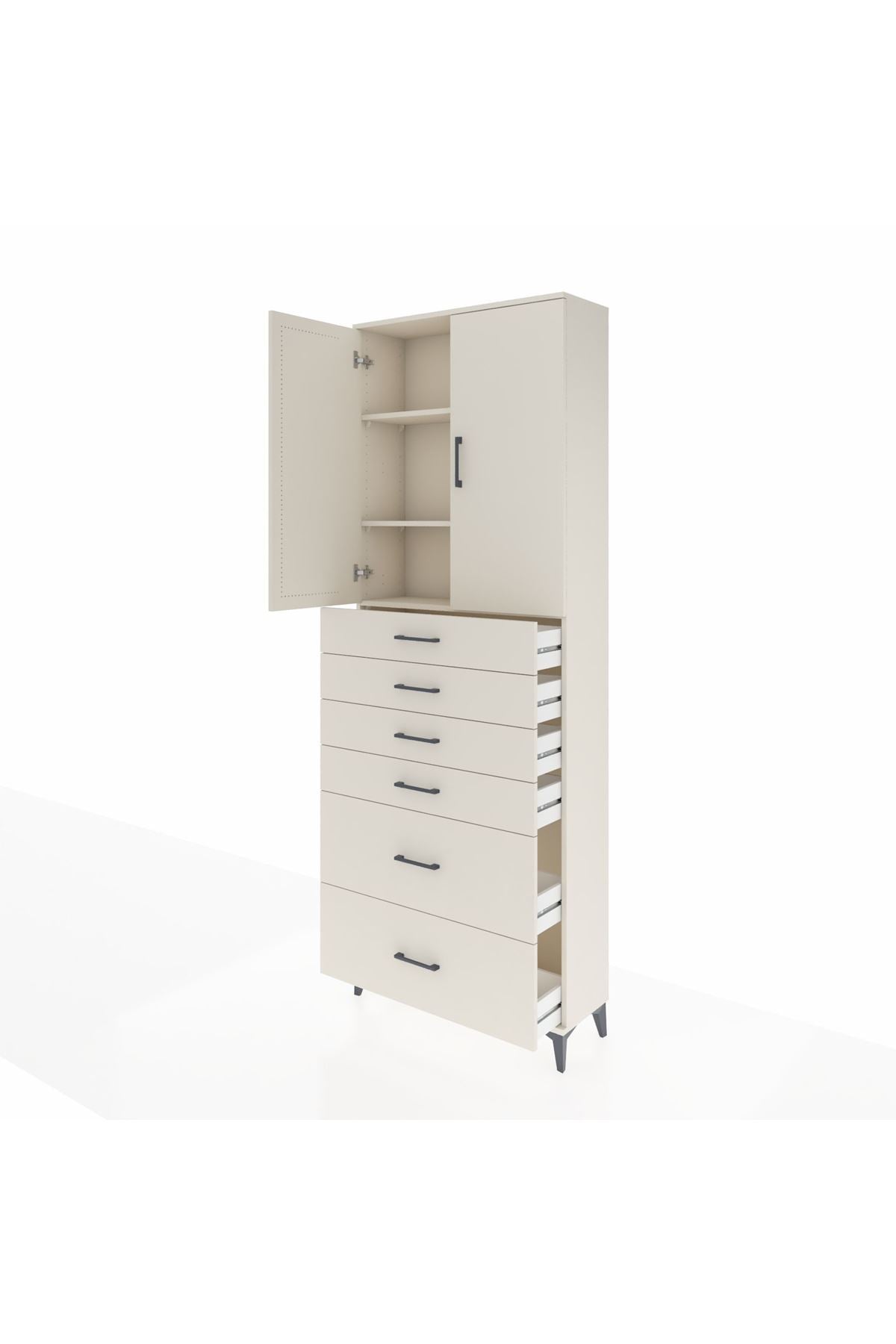 Arges Dolap 3 Raflı 6 Çekmeceli 2 Kapaklı 88x30x243 - S33M143V1A