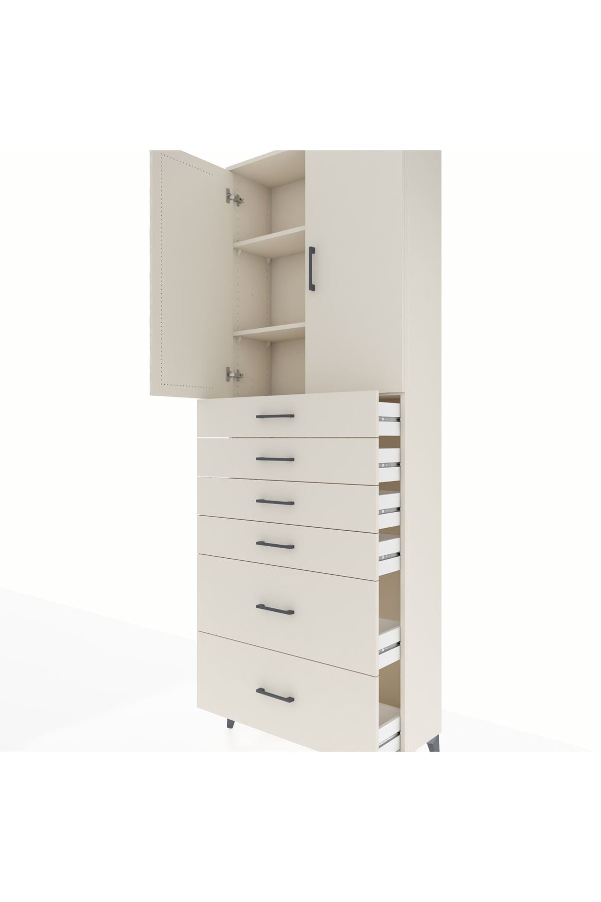 Arges Dolap 3 Raflı 6 Çekmeceli 2 Kapaklı 88x30x243 - S33M143V1A