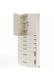 Arges Dolap 3 Raflı 6 Çekmeceli 2 Kapaklı 88x30x243 - S33M143V1A