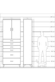 Arges Dolap 3 Raflı 6 Çekmeceli 2 Kapaklı 88x30x243 - S33M143V1A