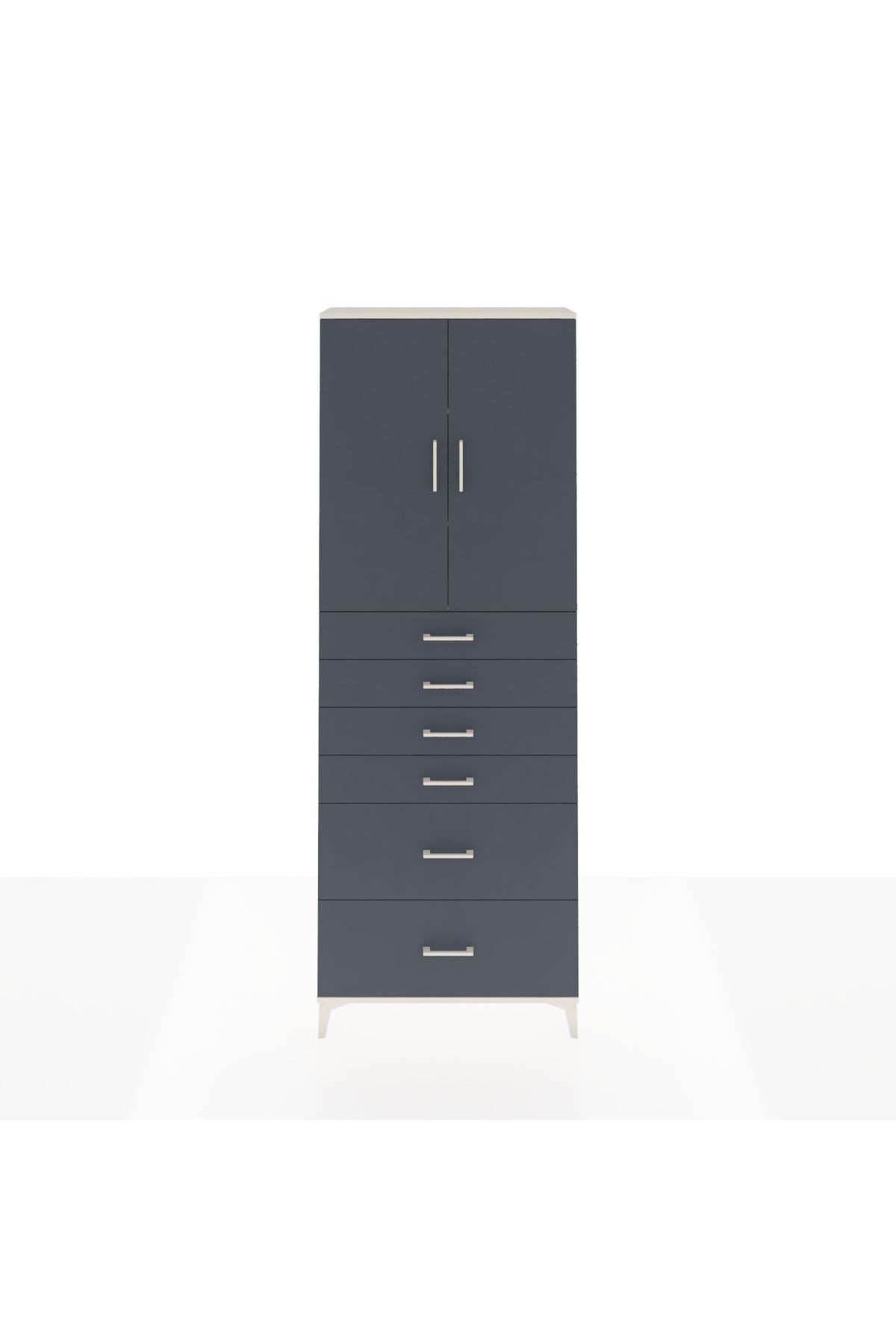 Arges Dolap 3 Raflı 6 Çekmeceli 2 Kapaklı 88x30x243 - S33M143V2A