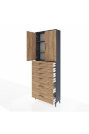 Arges Dolap 3 Raflı 6 Çekmeceli 2 Kapaklı 88x30x243 - S33M143V6A