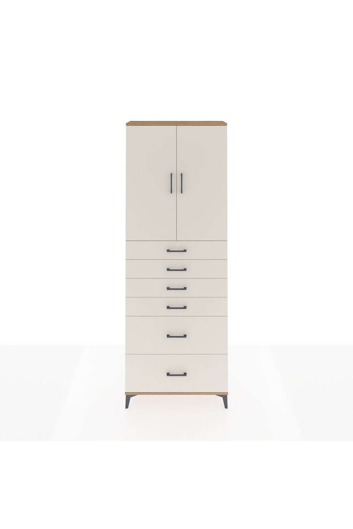 Arges Dolap 3 Raflı 6 Çekmeceli 2 Kapaklı 88x30x243 - S33M143V7A