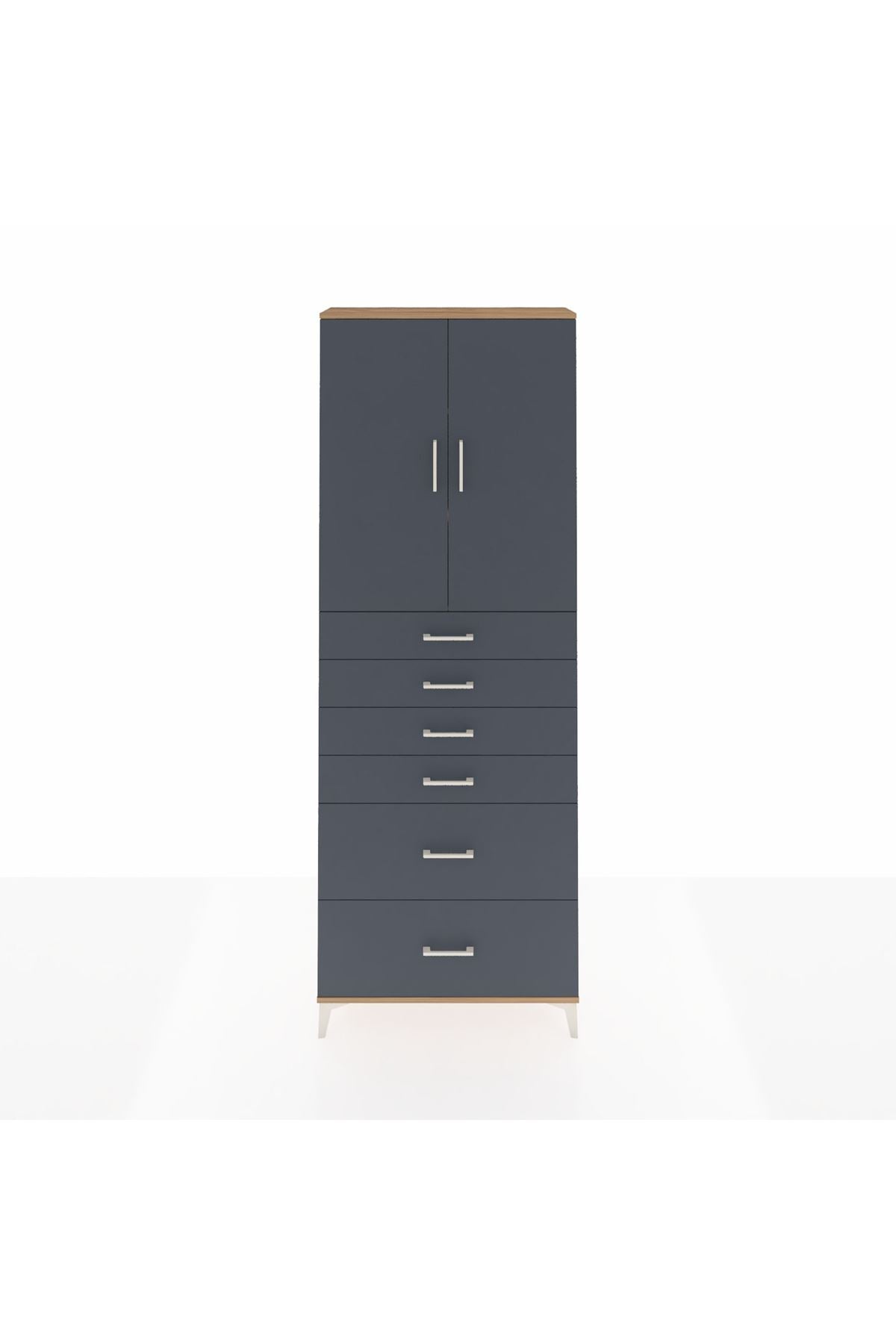 Arges Dolap 3 Raflı 6 Çekmeceli 2 Kapaklı 88x30x243 - S33M143V8A