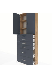 Arges Dolap 3 Raflı 6 Çekmeceli 2 Kapaklı 88x30x243 - S33M143V8A