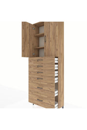 Arges Dolap 3 Raflı 6 Çekmeceli 2 Kapaklı 88x30x243 - S33M143V9A