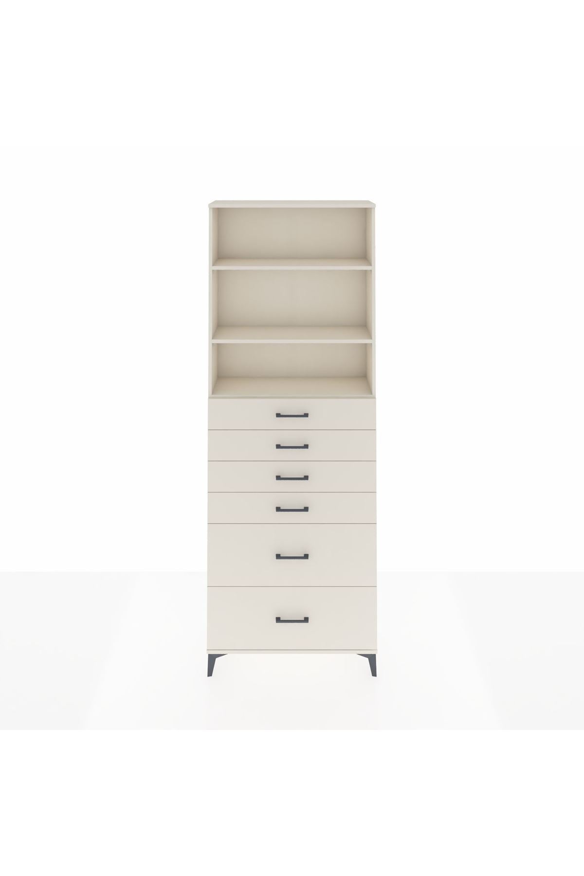 Arges Dolap 3 Raflı 6 Çekmeceli 88x30x243 - S33M144V1A
