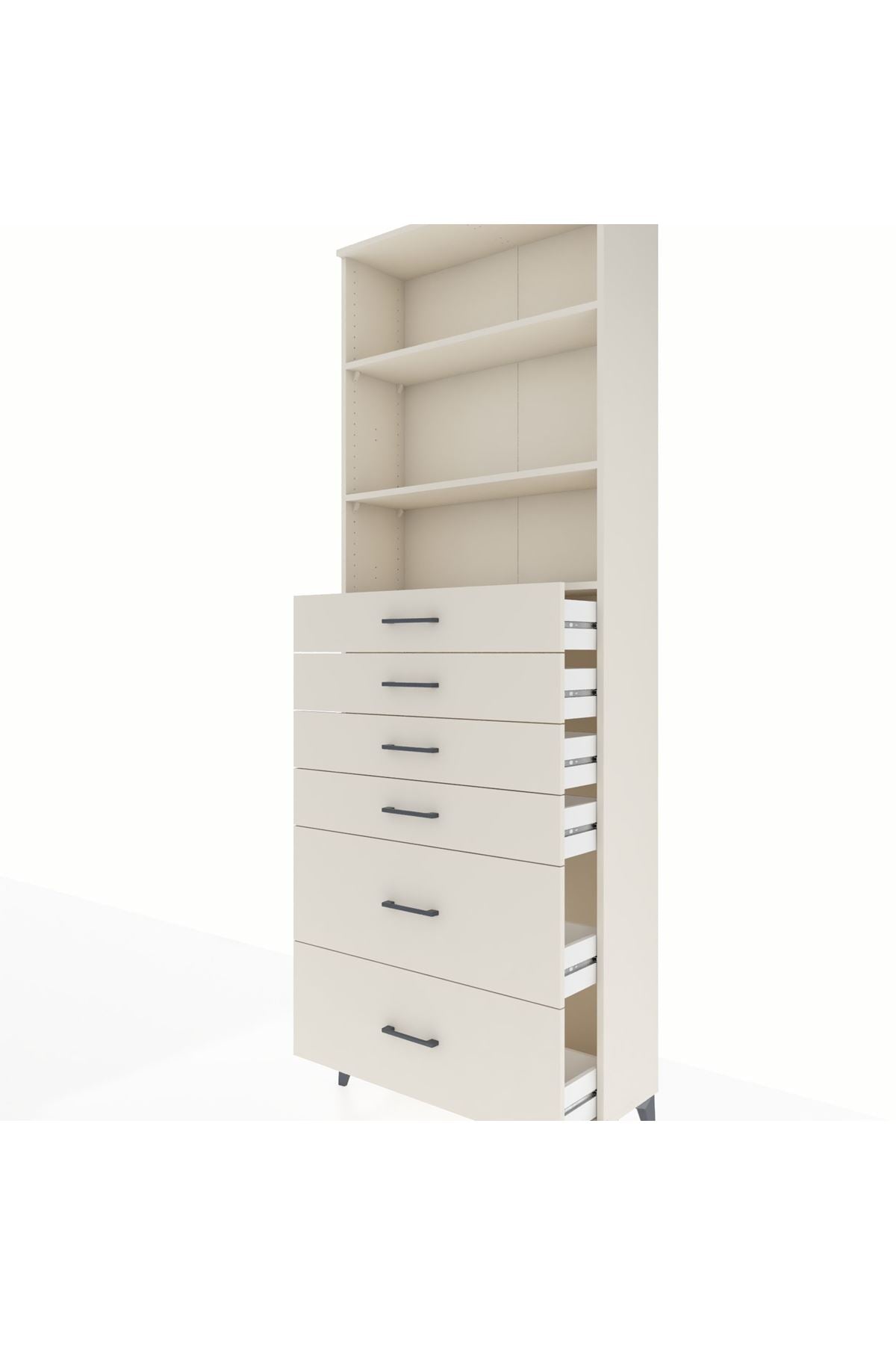Arges Dolap 3 Raflı 6 Çekmeceli 88x30x243 - S33M144V1A