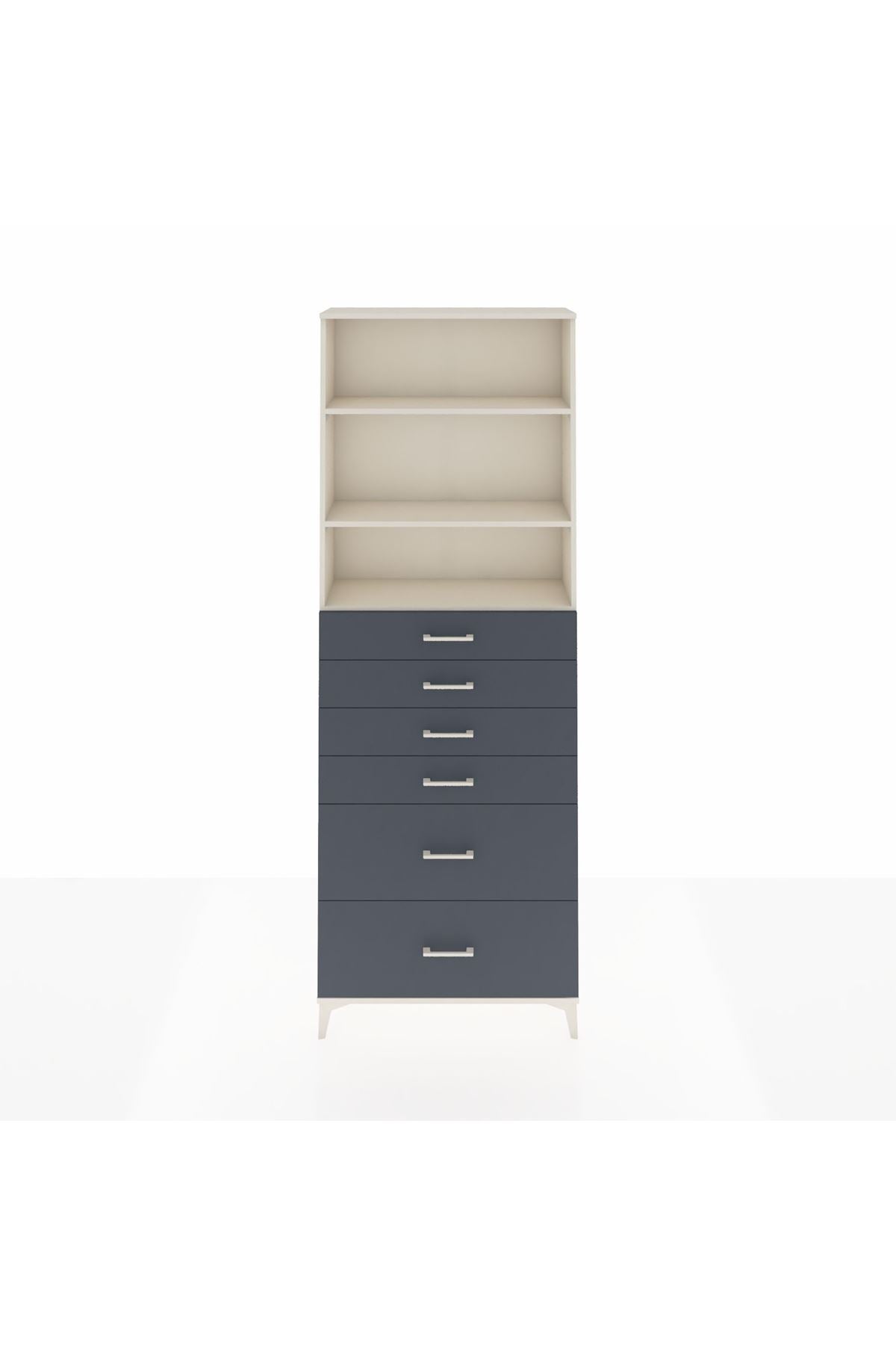 Arges Dolap 3 Raflı 6 Çekmeceli 88x30x243 - S33M144V2A