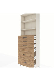 Arges Dolap 3 Raflı 6 Çekmeceli 88x30x243 - S33M144V3A