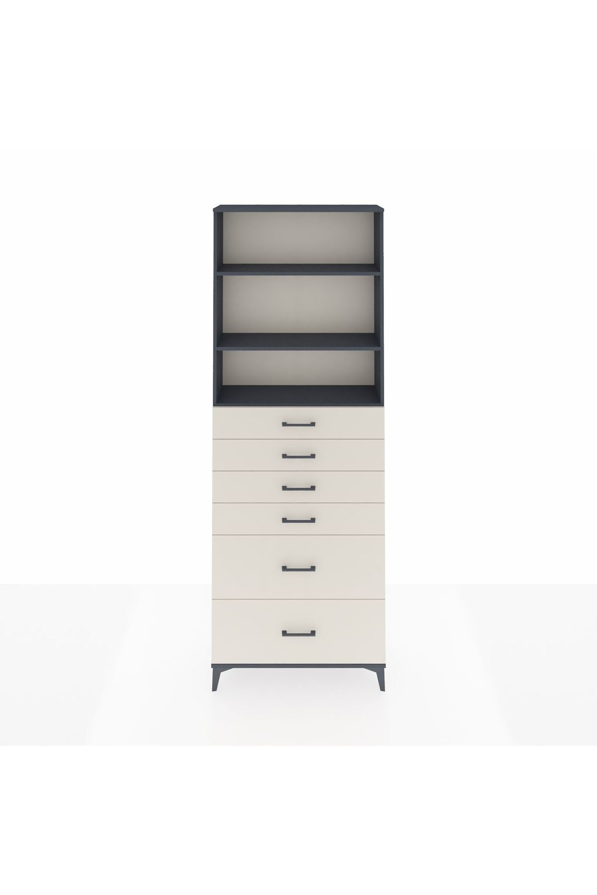 Arges Dolap 3 Raflı 6 Çekmeceli 88x30x243 - S33M144V4A
